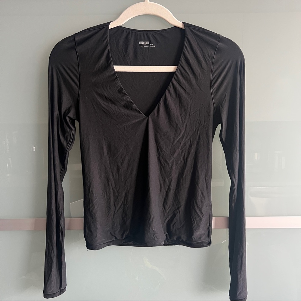 Aerie Smoothez Long Sleeve V Neck Top